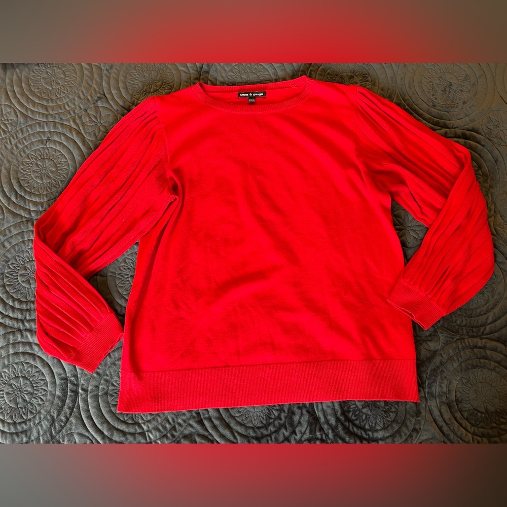 Pleated Sleeve Sweater
